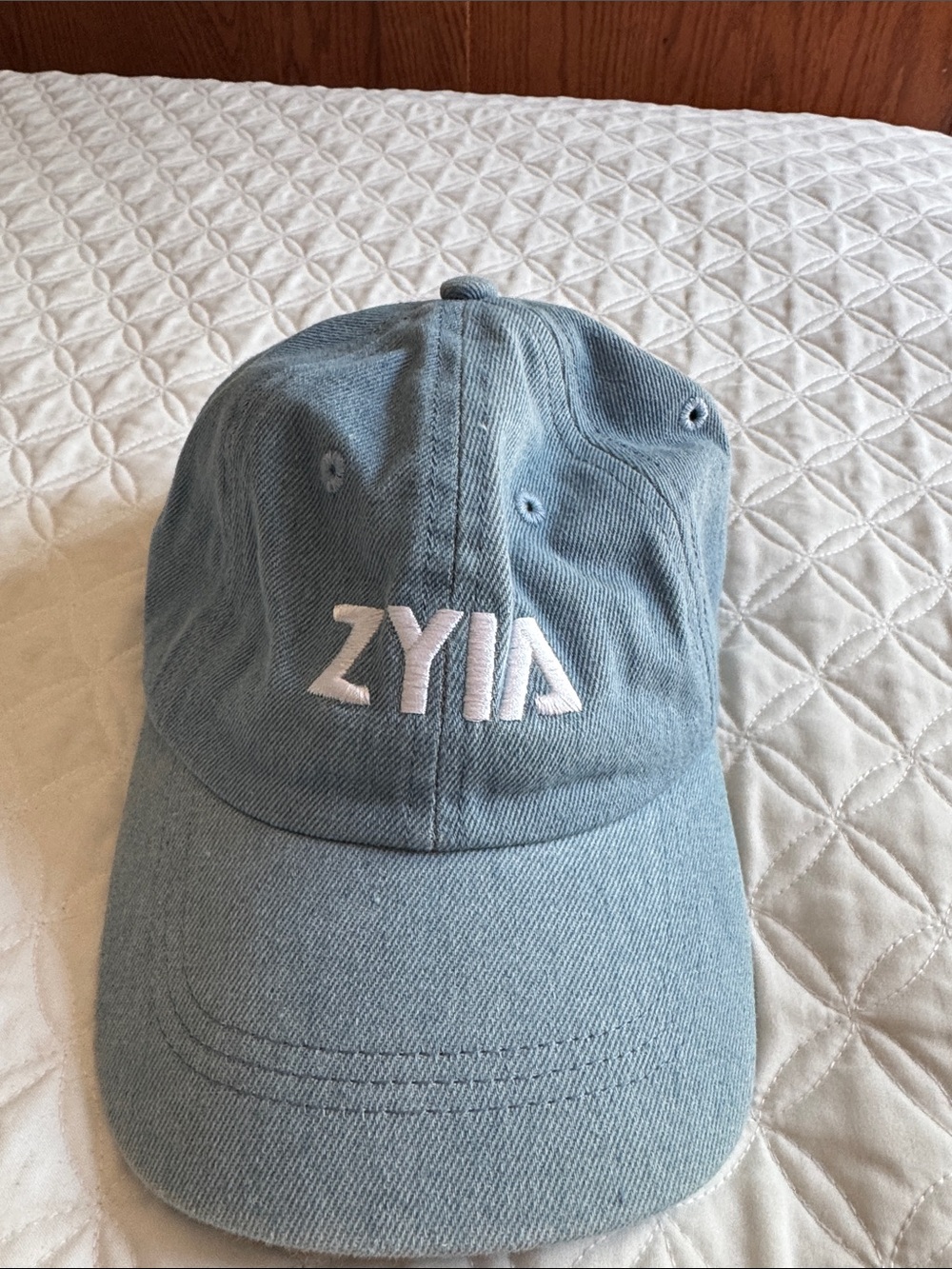 ZYIA Active Light Blue Denim Logo Embroidered Baseball Cap Hat OSFM